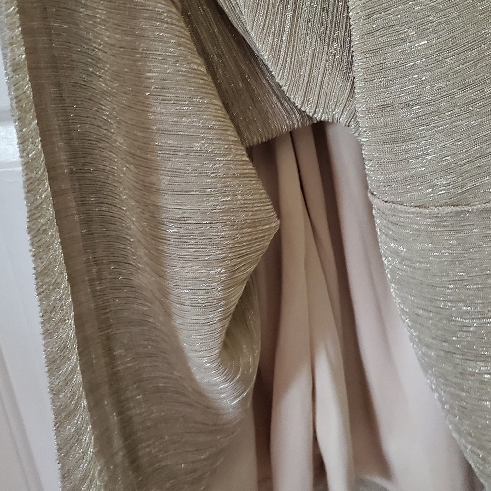 Fabulous Gold Anne Klein Bella Crinkly Dress - Picture 7 of 7